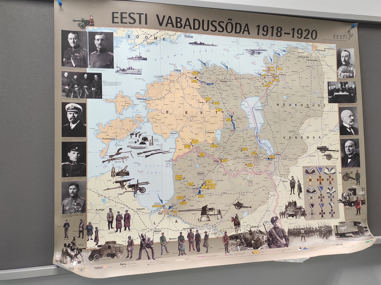 Плакат із описом подій визвольної війни естонського народу у 1918-1920 роках.